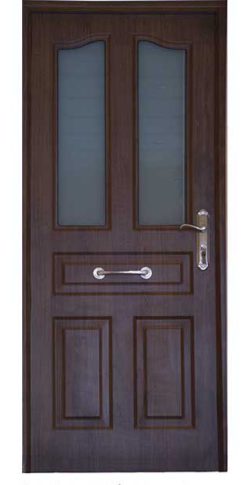 Antique Glass Ral 8014 Serie Glass Puertas Acorazadas